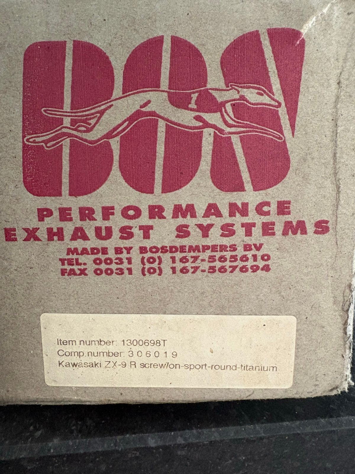 BOS Performance uitlaat Kawasaki ZX-9R titanium, Ophalen, Gebruikt