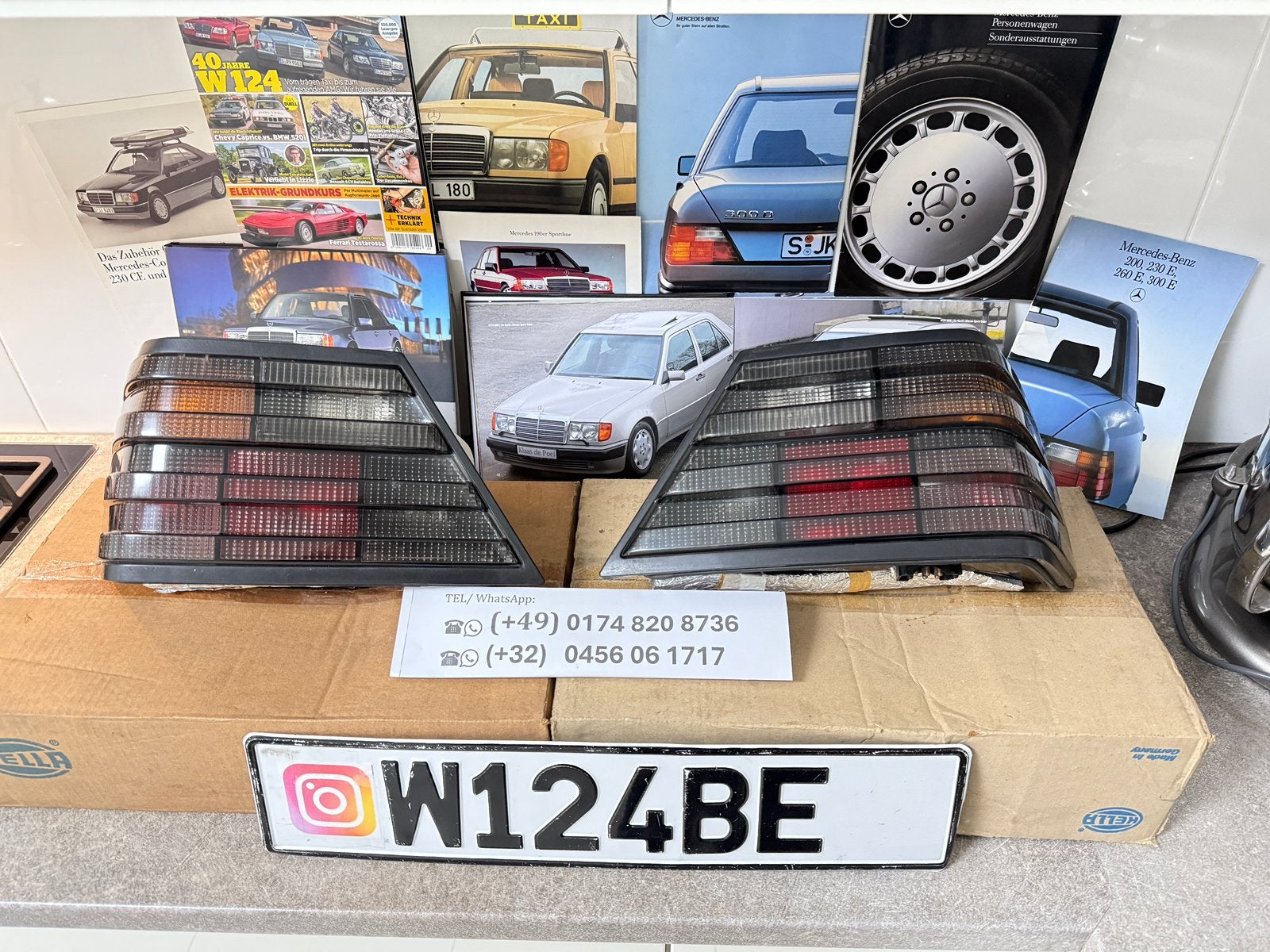 Mercedes w124 achterlichten hella zwart, Ophalen, Gebruikt, Mercedes-Benz