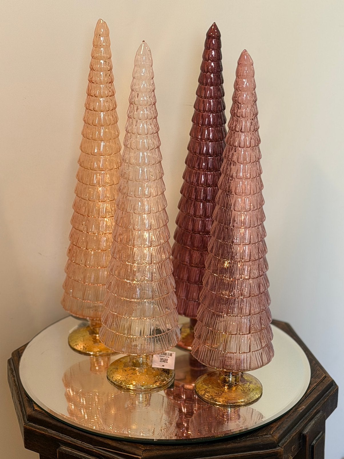 Glazen kerstboomjes *nieuw*. Kerst decoratie, Ophalen of Verzenden, Nieuw