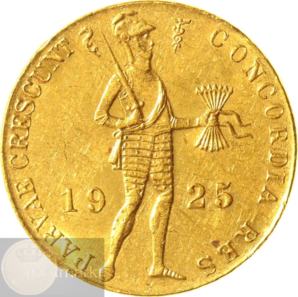 Nederland - Gouden dukaat 1925, Koningin Wilhelmina, Losse munt, Goud, Overige waardes