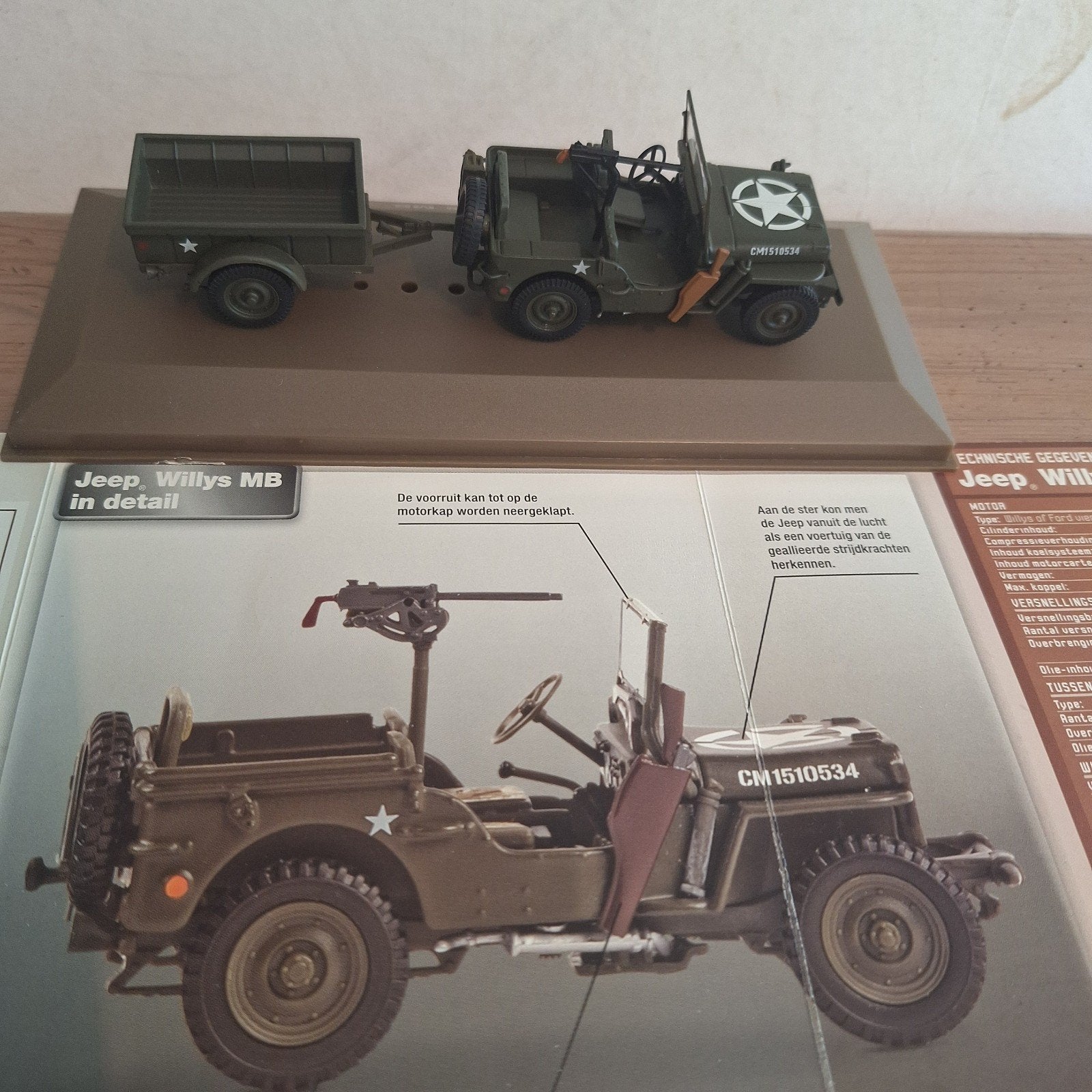 Jeep Willys MB met aanhanger in originele doos, Overige merken, 1:50 of kleiner, Auto, Ophalen of Verzenden