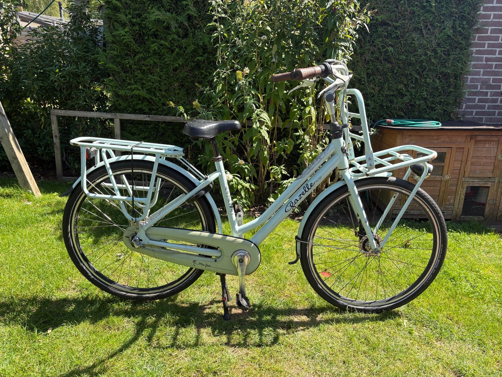 Gazelle Miss Grace stationsfiets - Lichtblauw, 3 versnelling, Ophalen, Gebruikt, 47 tot 50 cm, Versnellingen