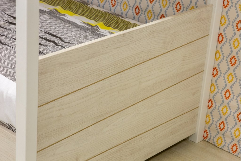 Nairobi huisbed - 90x200 - Wit-kastanje