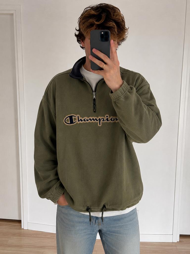 Vintage Champion sweater - Lekker warm en in goede staat, Ophalen of Verzenden, Gedragen, Maat 52/54 (L), Groen
