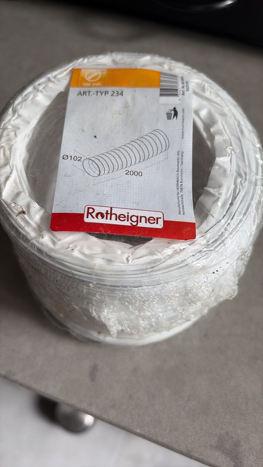 Rotheigner Ventilatieslang Ø102mm - 2 meter, Ophalen of Verzenden, Nieuw