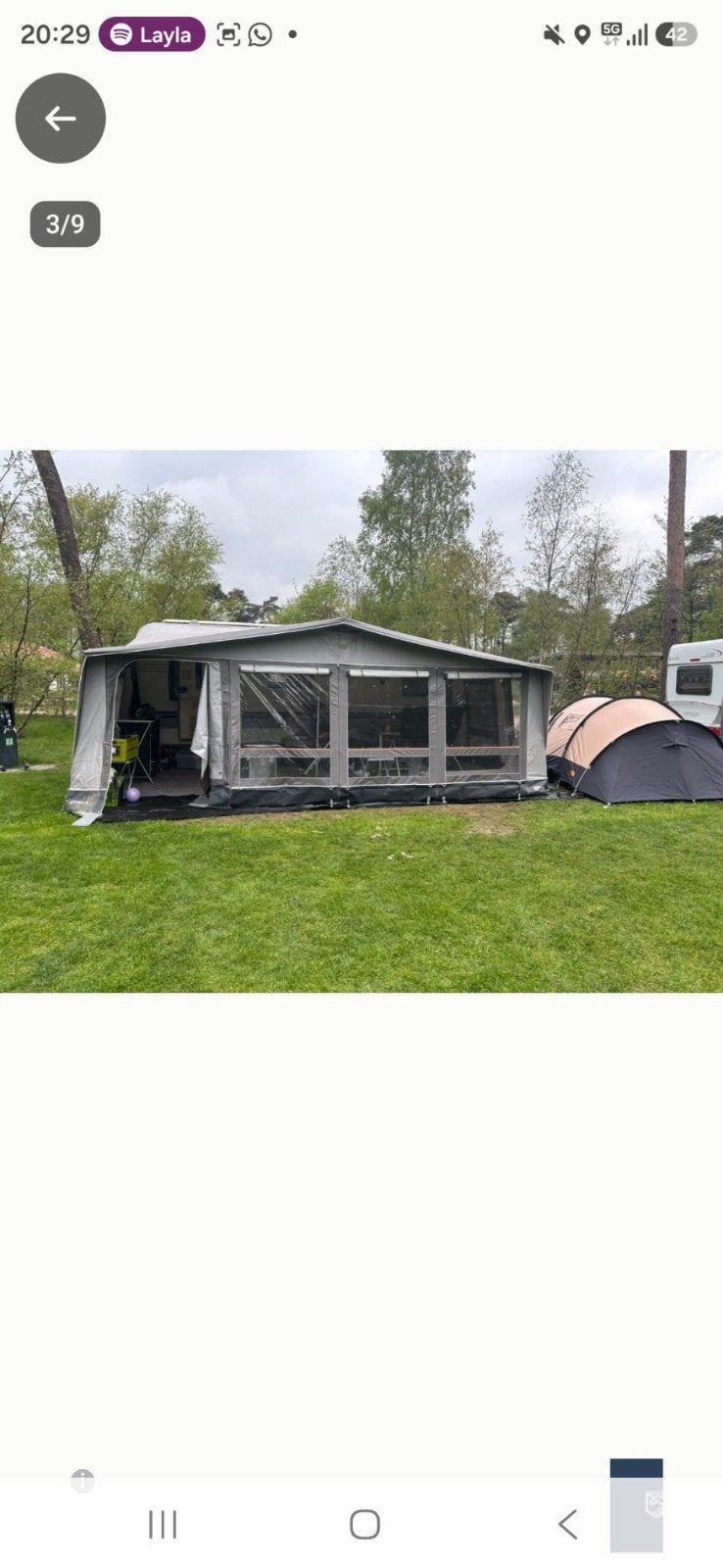 Inaca Stela Voortent 350 Diep 560 caravan, Caravans en Kamperen, Ophalen, Gebruikt