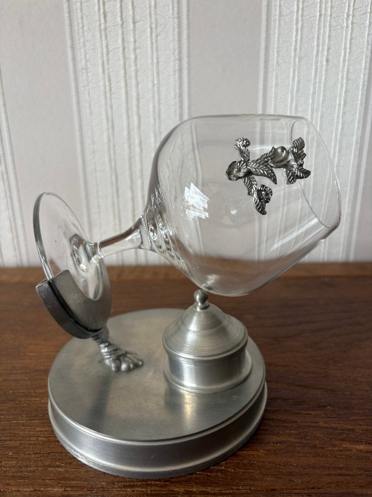 Vintage Luigi Bormioli Tinnen Cognacverwarmer Set, Ophalen of Verzenden, Zo goed als nieuw, Overige typen