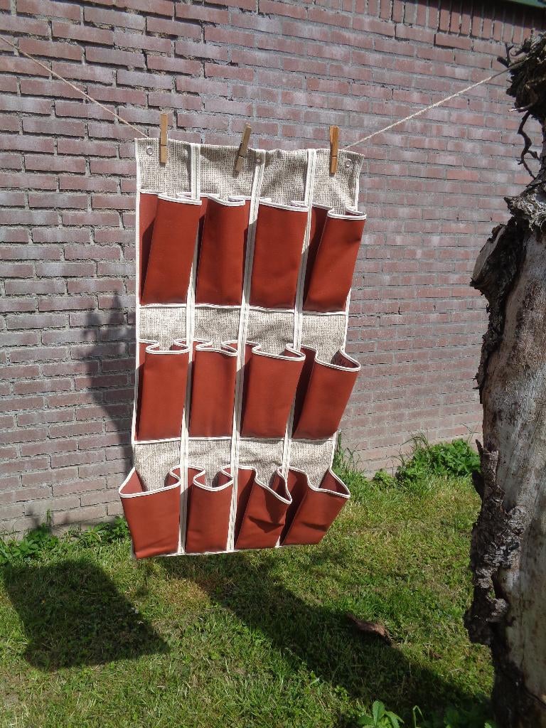 vintage wand/opberger organizer/kamperen, Huis en Inrichting, Woonaccessoires | Krantenbakken en Lectuurbakken, Ophalen of Verzenden