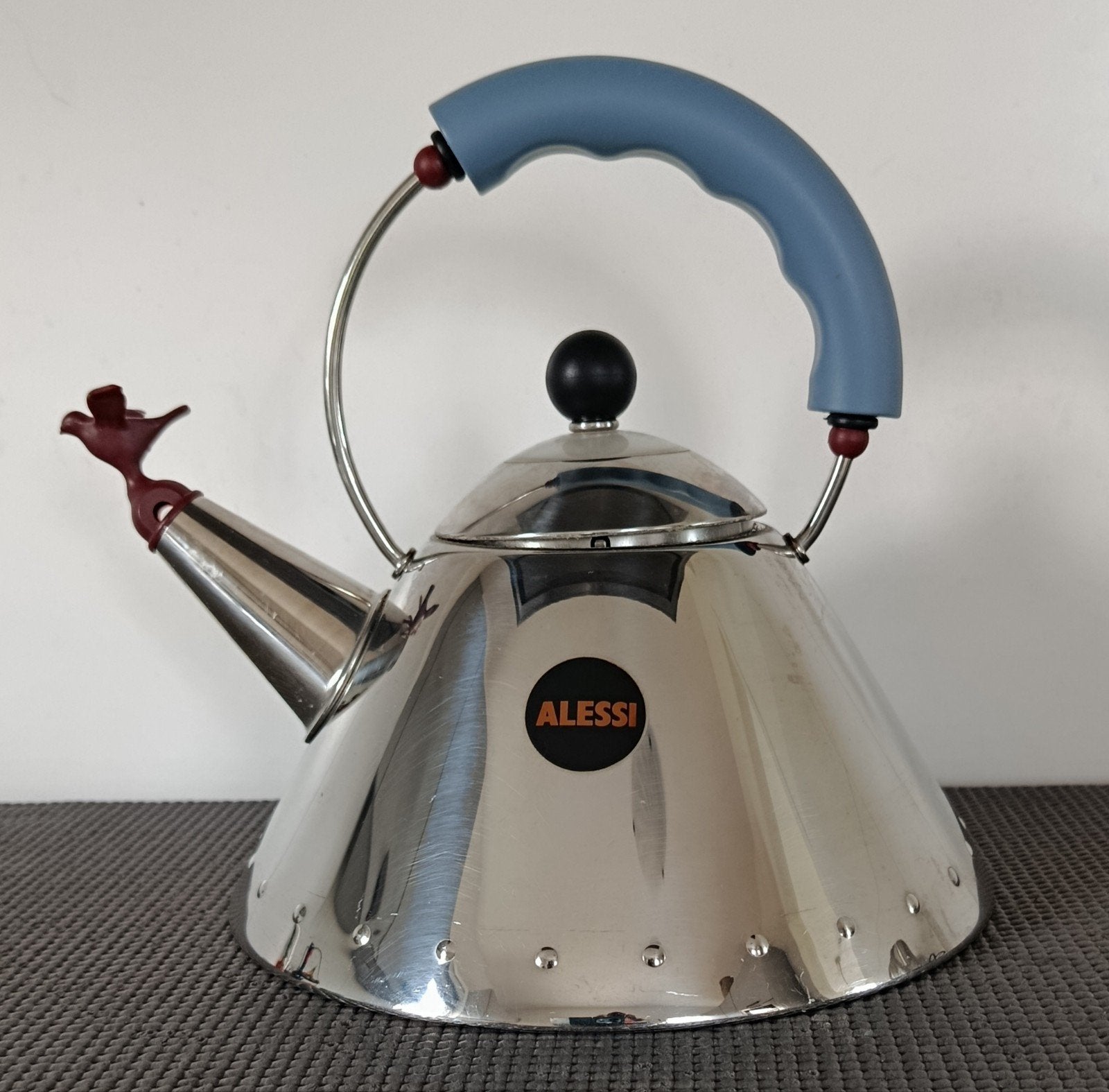 ALESSI fluitketel met vogel, geschikt voor inductie, Theepot/fluitketel, Gebruikt, Zilver, Ophalen of Verzenden