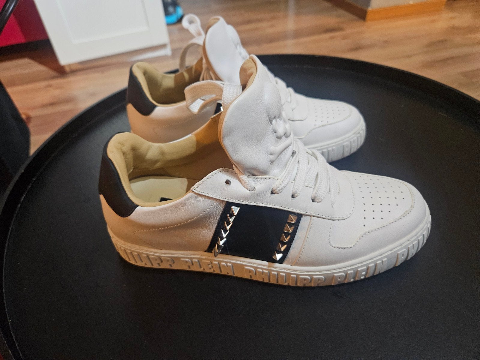 Philipp Plein sneakers wit/zwart met studs - Maat 38, Verzenden