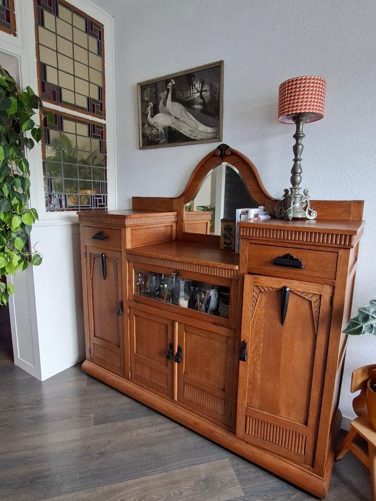 Prachtig eiken dressoir Art Deco - Amsterdamse school, Ophalen, Eikenhout, 150 tot 200 cm, Zo goed als nieuw
