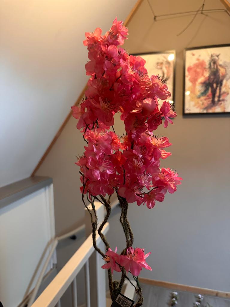 12 stuks Silk-ka kunstbloesem roze, 99cm, Binnen, Roze, Silk-ka, Nieuw