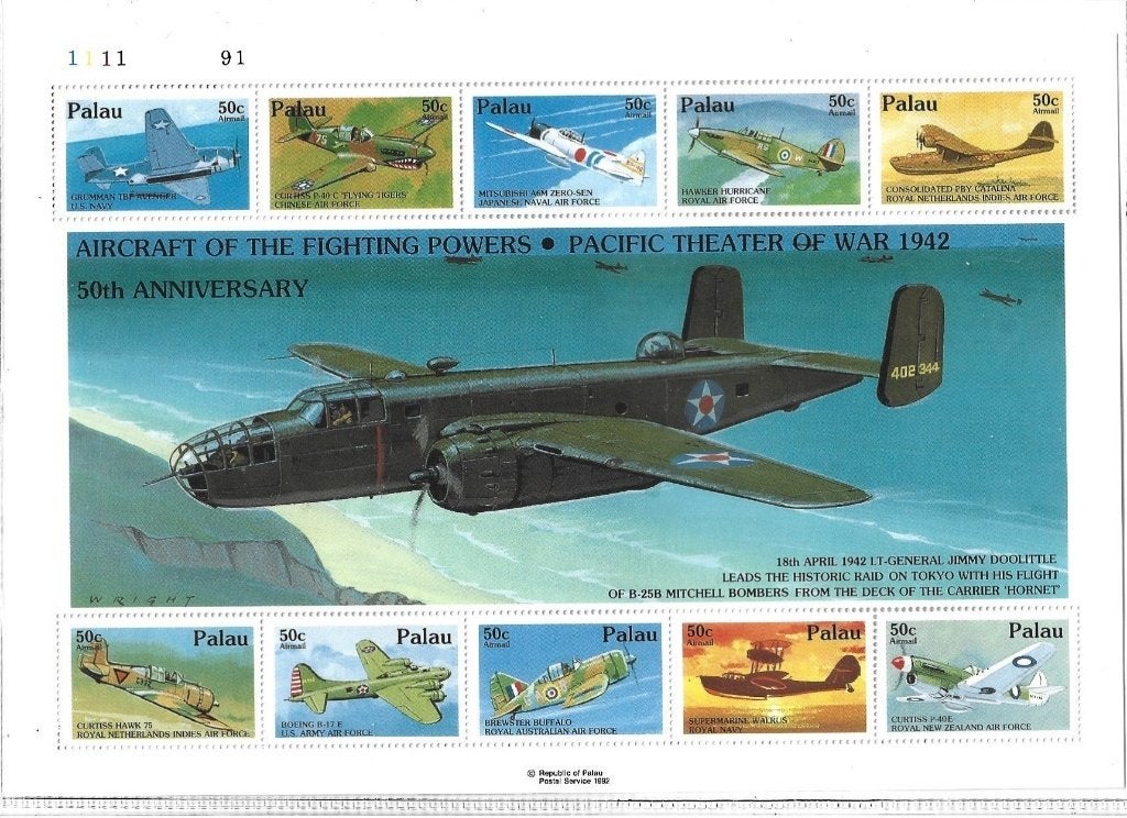 Palau 10-09-1992 MS 590-599 PF-Cat 12,00 voor 3,00, Verzenden