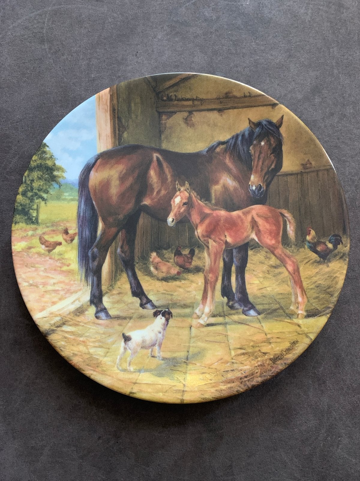 Royal Worcester 'The New Arrival' sierbord 1991, Antiek en Kunst, Antiek | Porselein, Ophalen of Verzenden