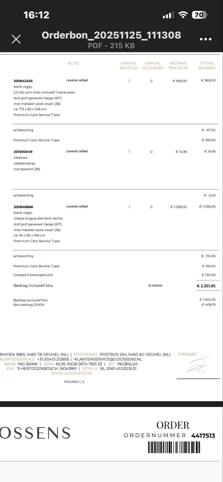 Goossens Vitto bank - Zo goed als nieuw, Ophalen, 250 tot 300 cm, Hoekbank, Zo goed als nieuw