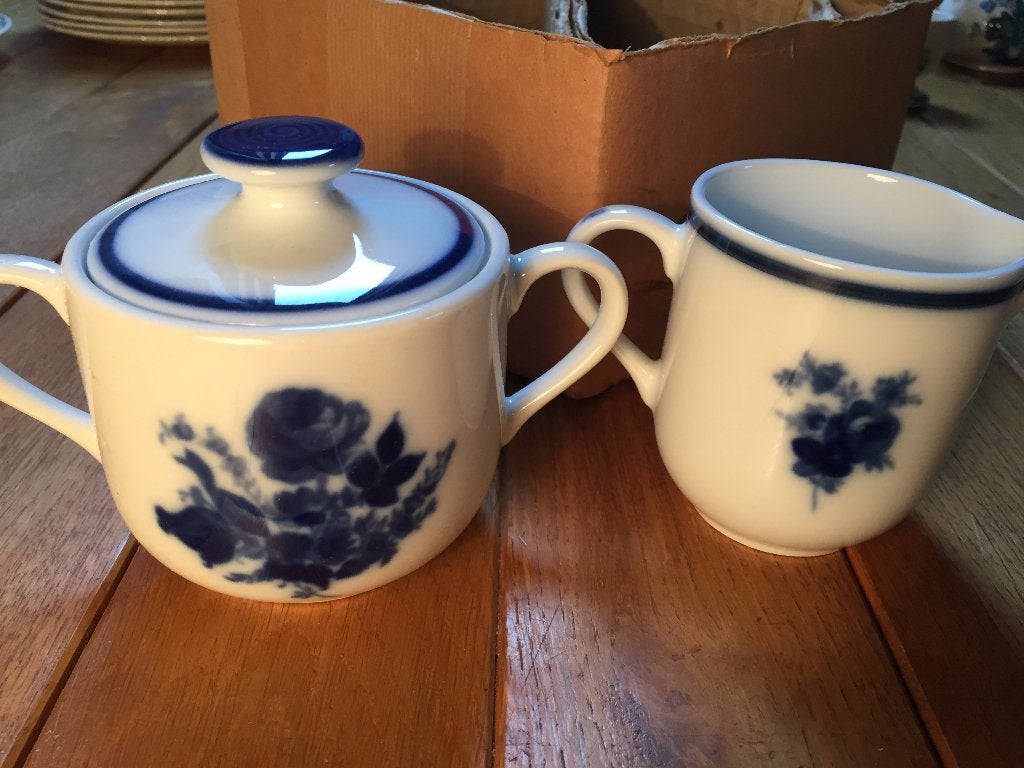 Mosa Maastricht Blauwe Roos suiker & melkset - NIEUW in doos, Ophalen of Verzenden