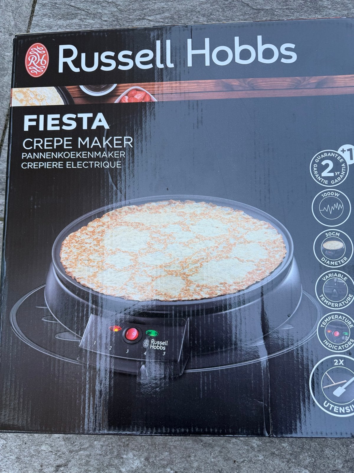 Russell Hobbs Fiesta Crêpe Maker - Nieuw in doos, Ophalen, Zo goed als nieuw