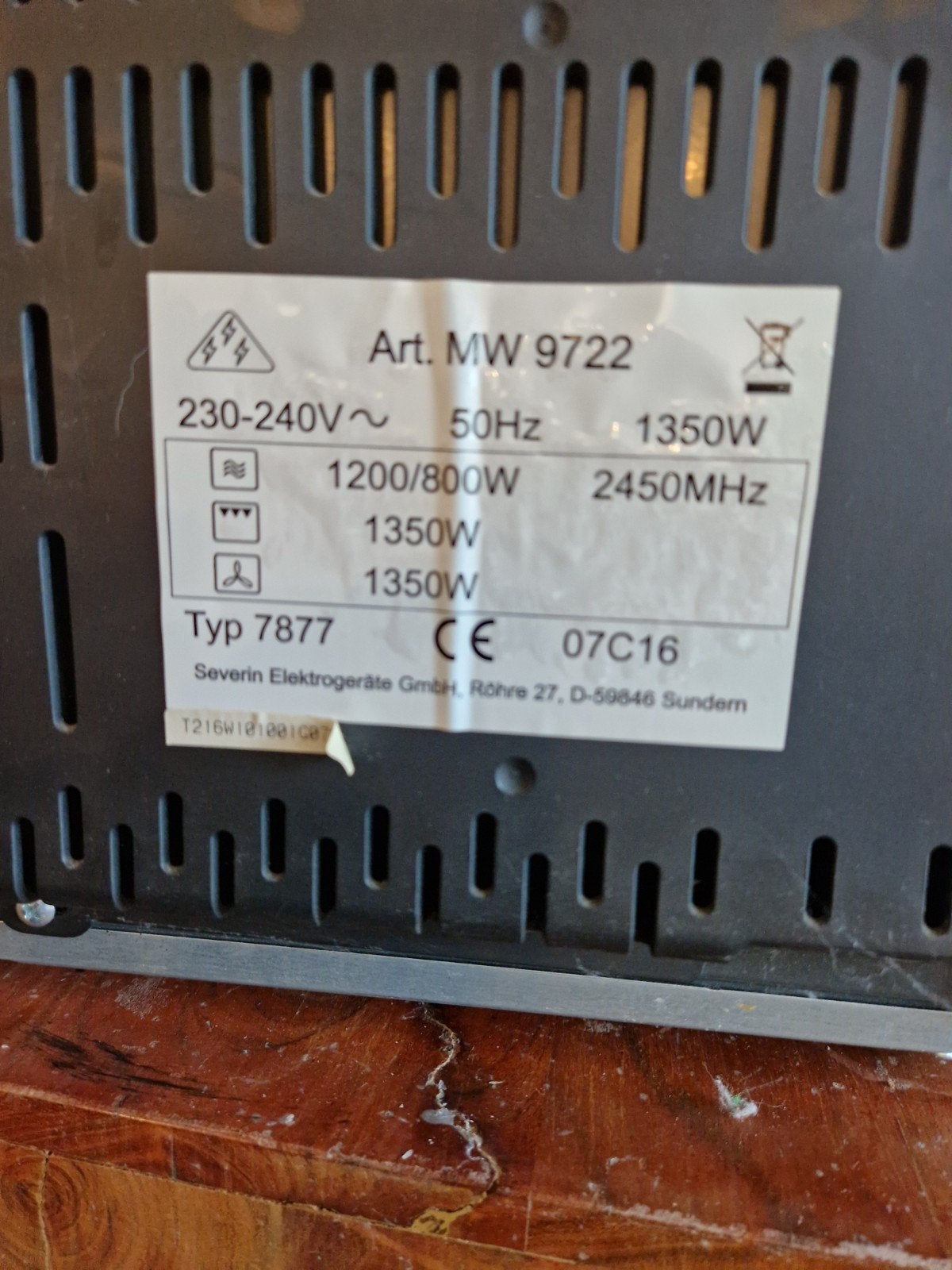 Zo goed als nieuwe Severin magnetron MW 9722, Witgoed en Apparatuur, Ophalen of Verzenden, Zo goed als nieuw, Vrijstaand, Magnetron
