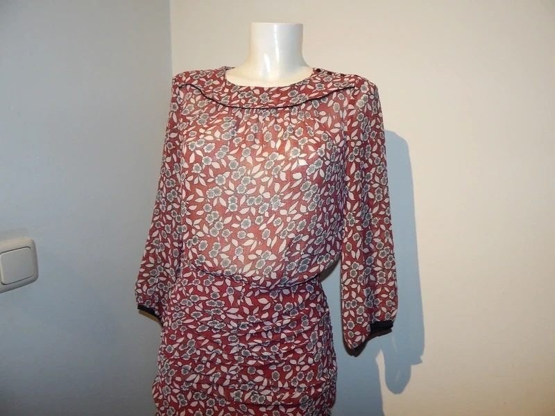 BA&SH jurk in schattig printje gesmockte rok zomers 1/S, Kleding | Dames, Jurken, Zo goed als nieuw, Ba&sh, Maat 36 (S), Boven de knie