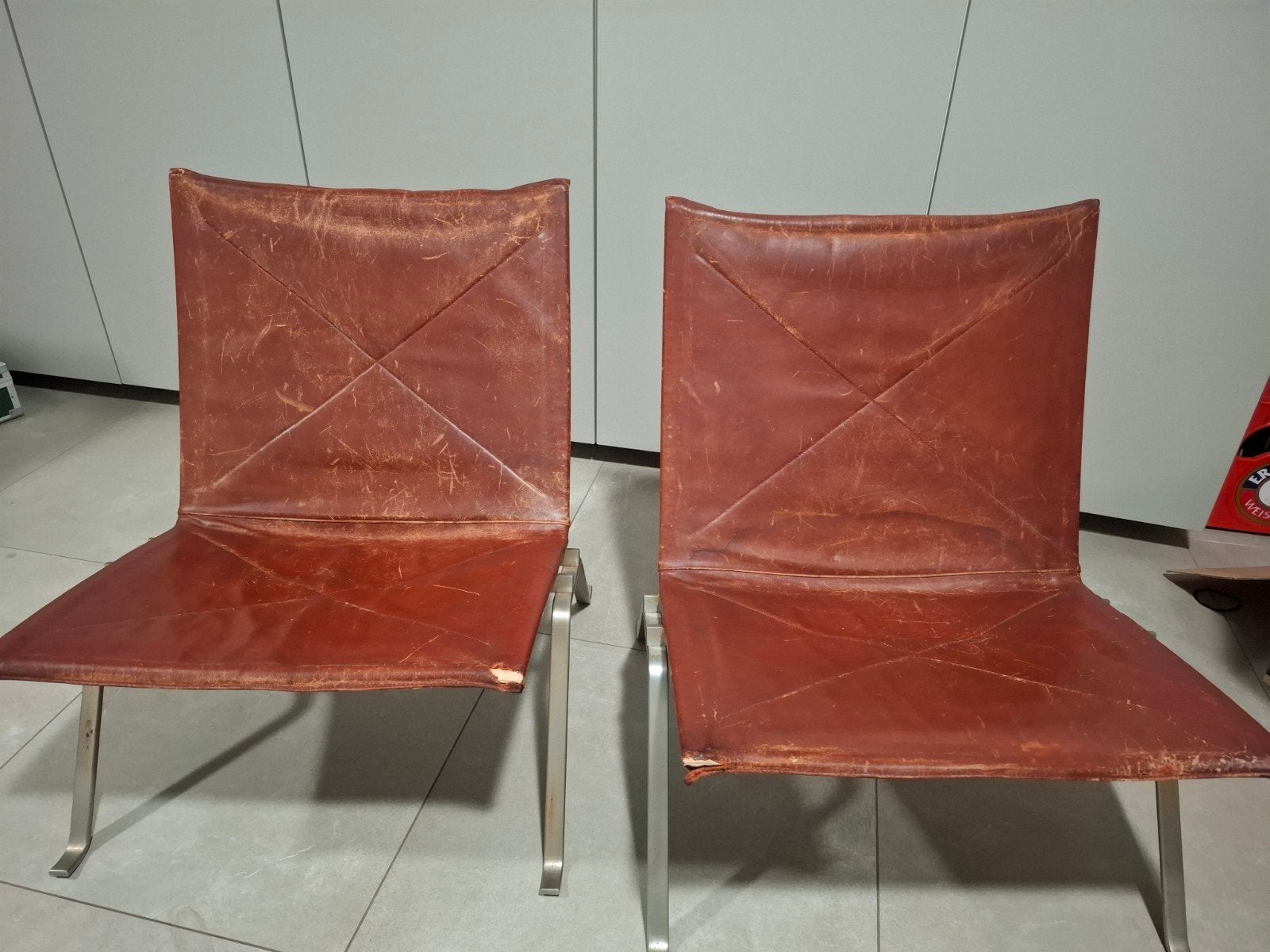 PK22 Fauteuil van Poul Kjærholm voor Fritz Hansen, 1956, Ophalen, Gebruikt, Twee, Bruin