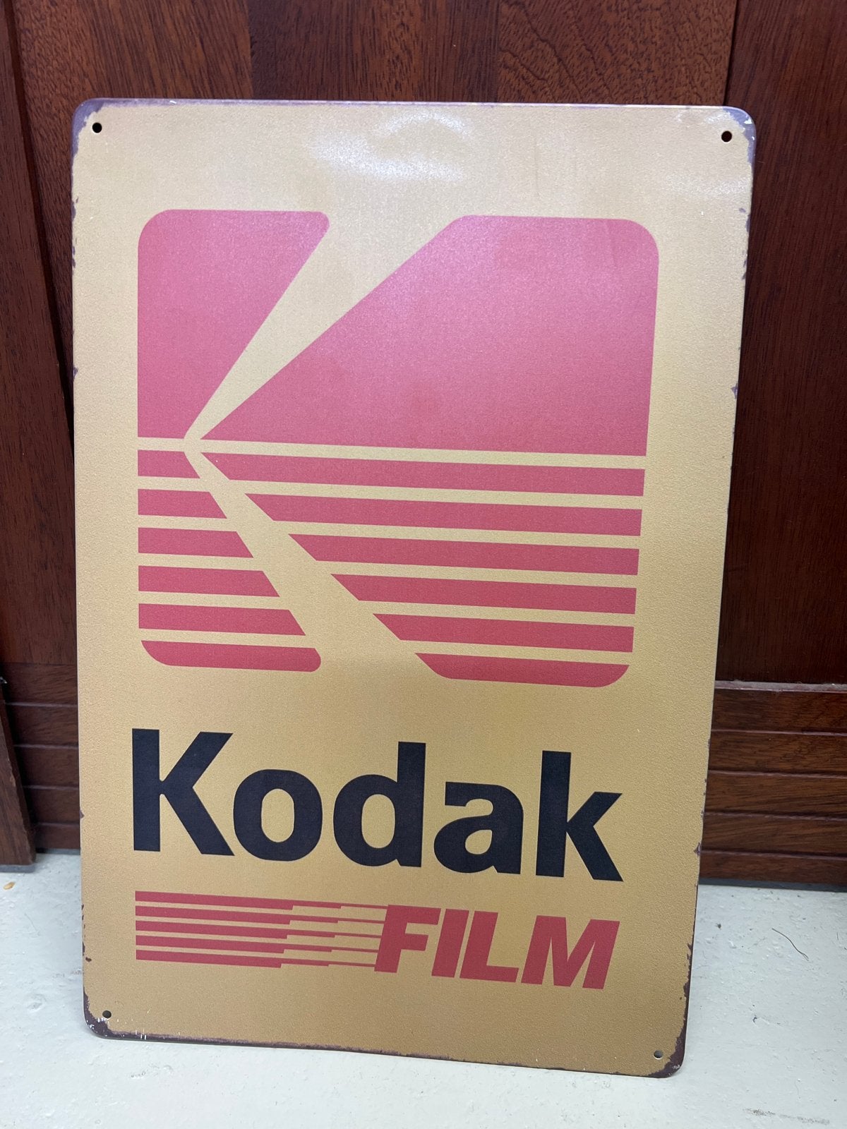 Vintage Kodak Film Reclamebord - Decoratief Metaal, Reclamebord, Ophalen of Verzenden, Zo goed als nieuw, X