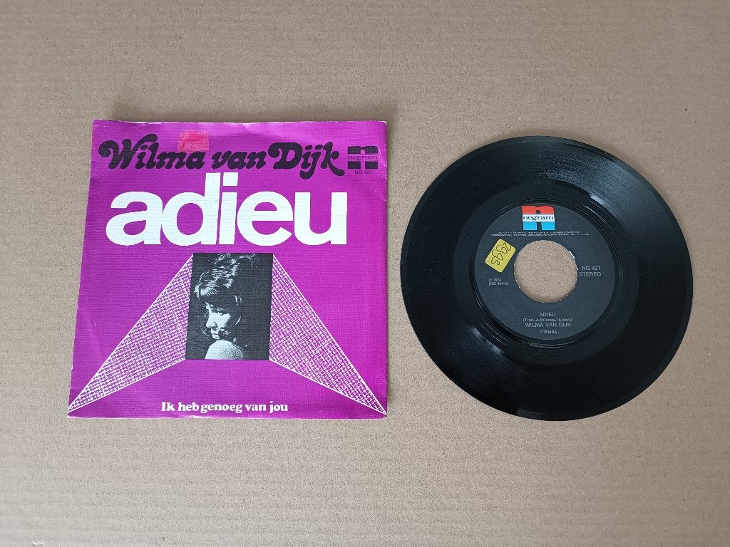 Single: Wilma Van Dijk - Adieu (1974), Verzenden, Gebruikt, 7 inch, Pop