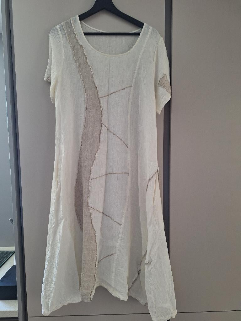 Ischiko zomerjurk, Kleding | Dames, Verzenden, Wit, Maat 46/48 (XL) of groter, Zo goed als nieuw