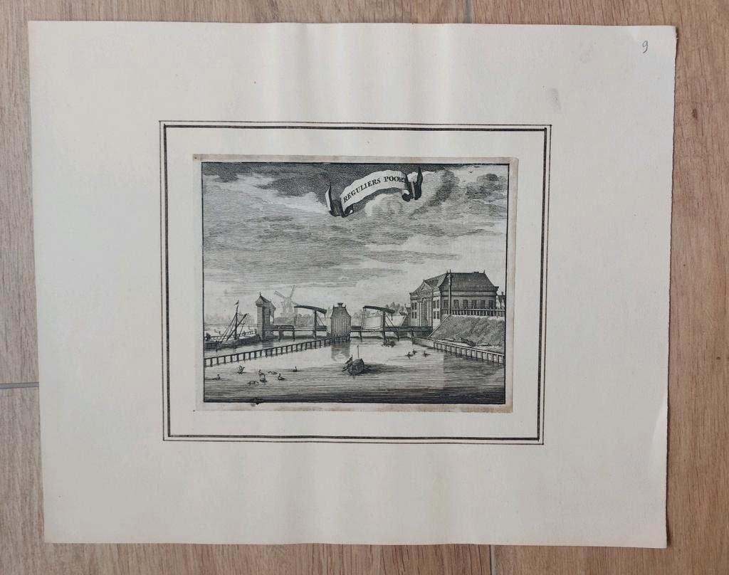 9 / Reguliers Poort te Amsterdam Caspar Commelin uit 1693, Stadsgezicht, 12 cm, 15 cm, 1600 - 1699