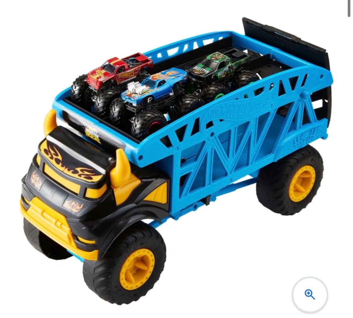 Hot Wheels Monster Truck Transporter MonsterMover met Auto's, Ophalen of Verzenden, Zo goed als nieuw