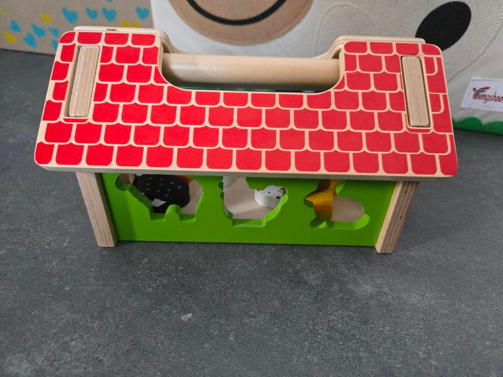 Houten boerderij sorteerspeelgoed met dieren, Ophalen, Gebruikt, Overige typen