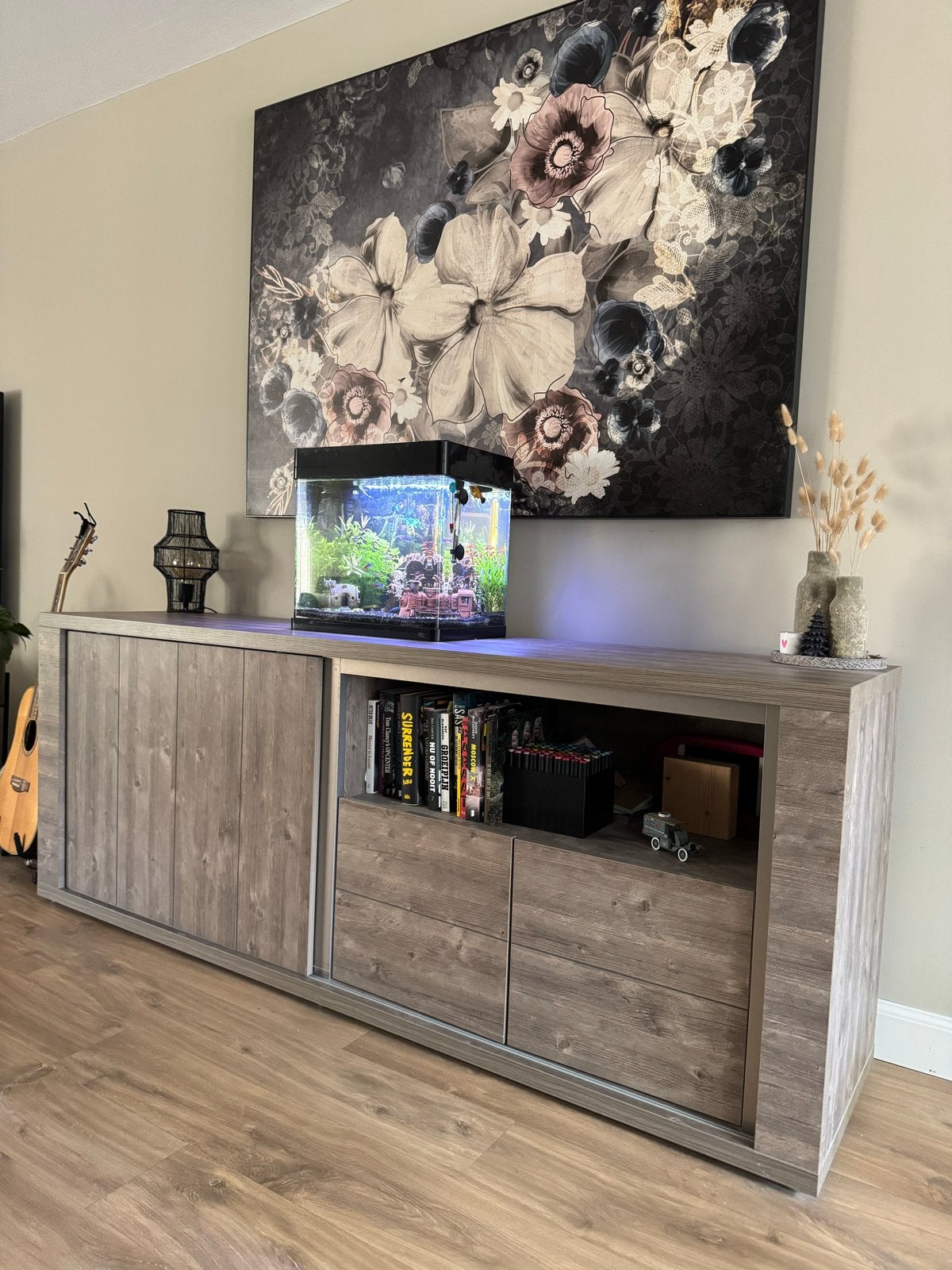 Dressoir en TV-meubel set - 210x50x81,5 cm en 168,5x50x51 cm, Ophalen, Gebruikt, 200 cm of meer, Met lade(s)