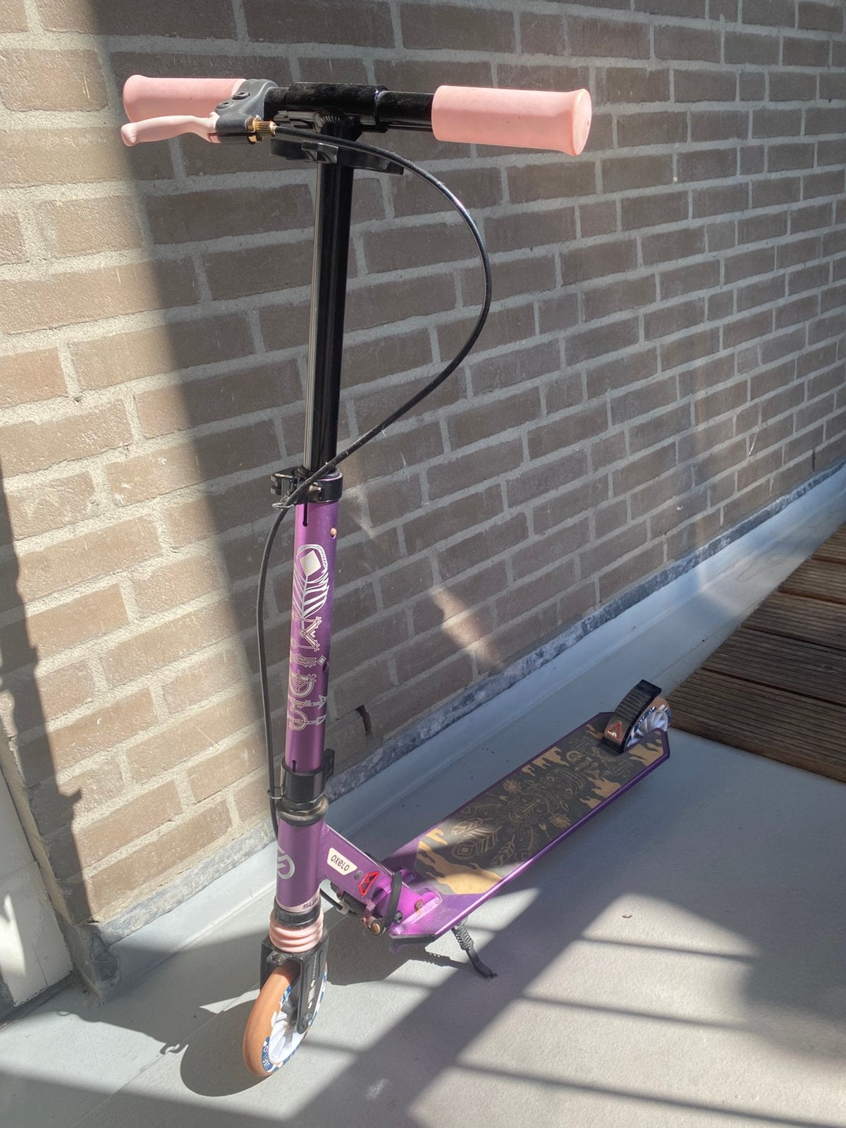 Step Mid 5 kinderen met vering en rem aan het stuur paars, Fietsen en Brommers, Steps, Ophalen, Zo goed als nieuw, Gewone step