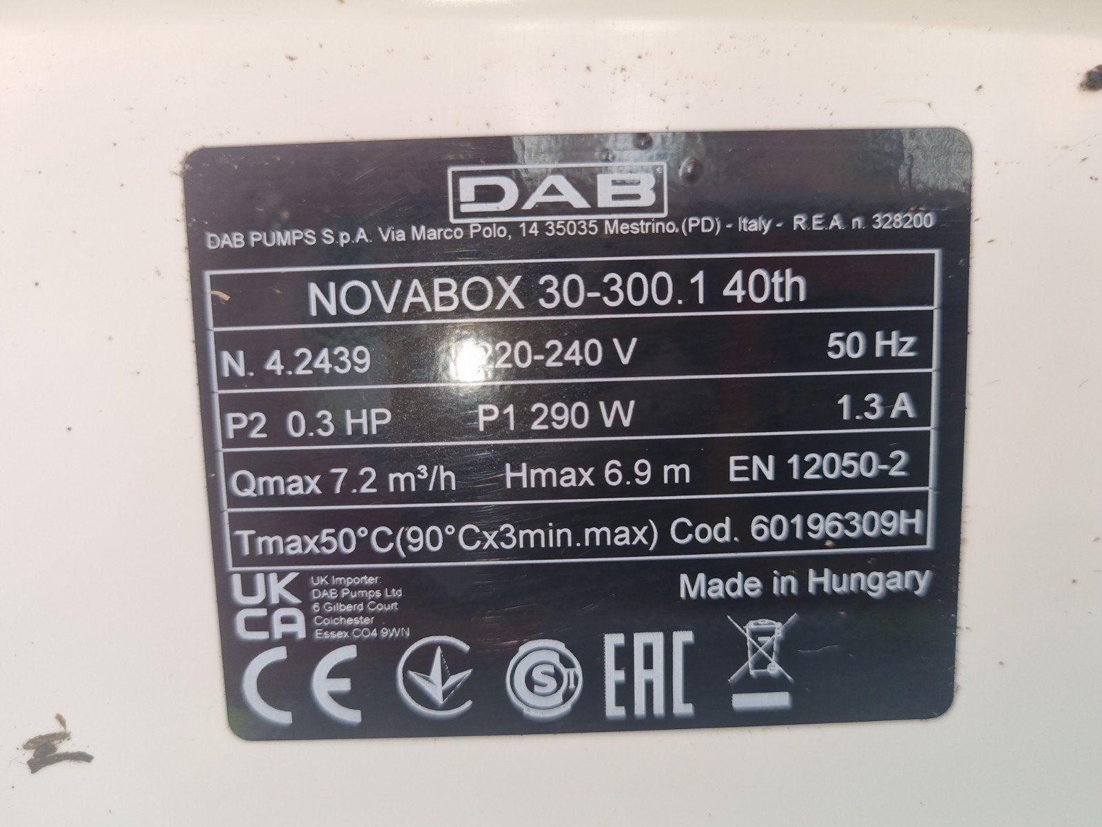 DAB Novabox 300/30, Ophalen of Verzenden, Gebruikt, Elektrisch, Hydrofoorpomp