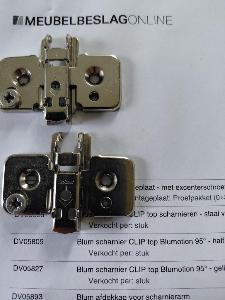 Montagepkaatjes 0mm voor Blum scharnieren, Doe-het-zelf en Verbouw, Ophalen of Verzenden, Nieuw, IJzer, Scharnier