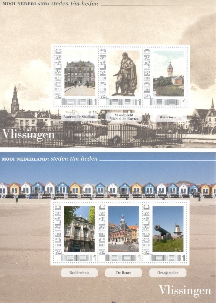 2 vellen mooi nederland heden - verleden - vlissingen, Ophalen of Verzenden, Na 1940, Postfris