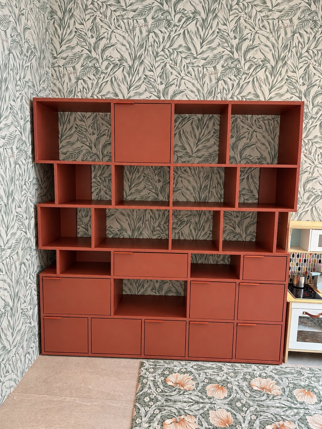 Tylko Terracotta open kast met lades en deuren - 182x174 cm, Huis en Inrichting, Kasten | Boekenkasten, Ophalen, Gebruikt, 150 tot 200 cm