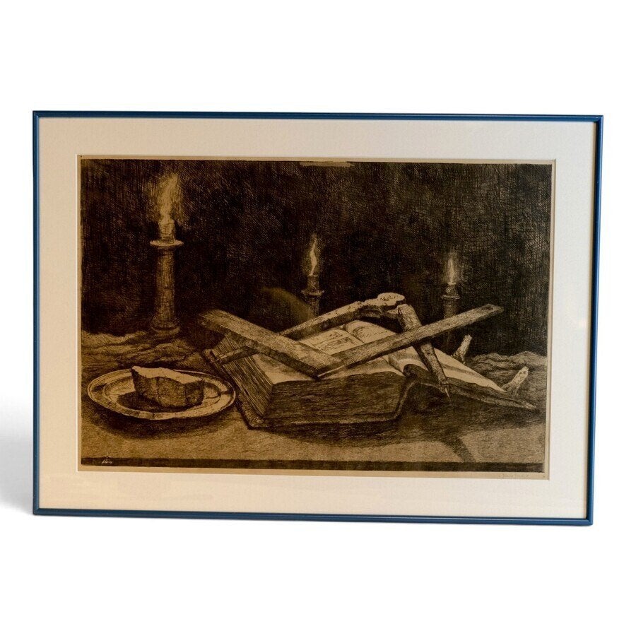 Jan Sirks (1865-1938) - vrijmetselarij gereedschappen, Antiek en Kunst, Ophalen of Verzenden, Dagelijks leven, Ets, Gesigneerd