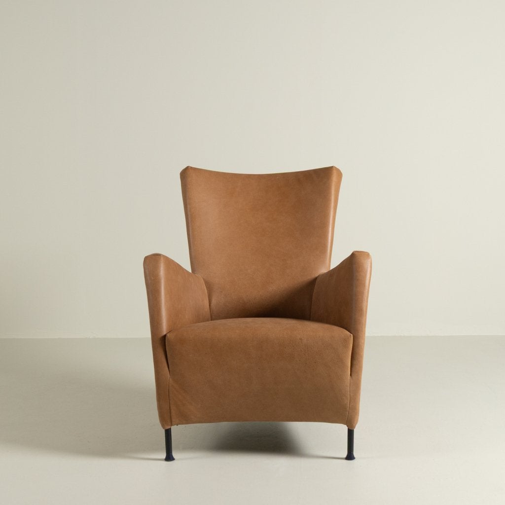 Montis Windy Fauteuil Cognac Buffalo Leer - Zwart, Niet ingevuld, Zo goed als nieuw, Niet ingevuld, Niet ingevuld