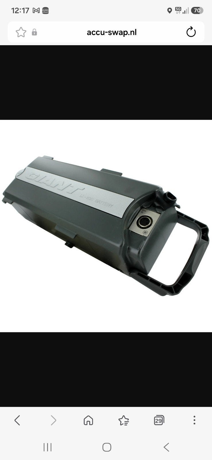 4x Giant Twist Li-ion Accu's  26v 9ah 4 pins werking 100% in, Fietsen en Brommers, Fietsaccessoires | Fietsaccu's, Gebruikt