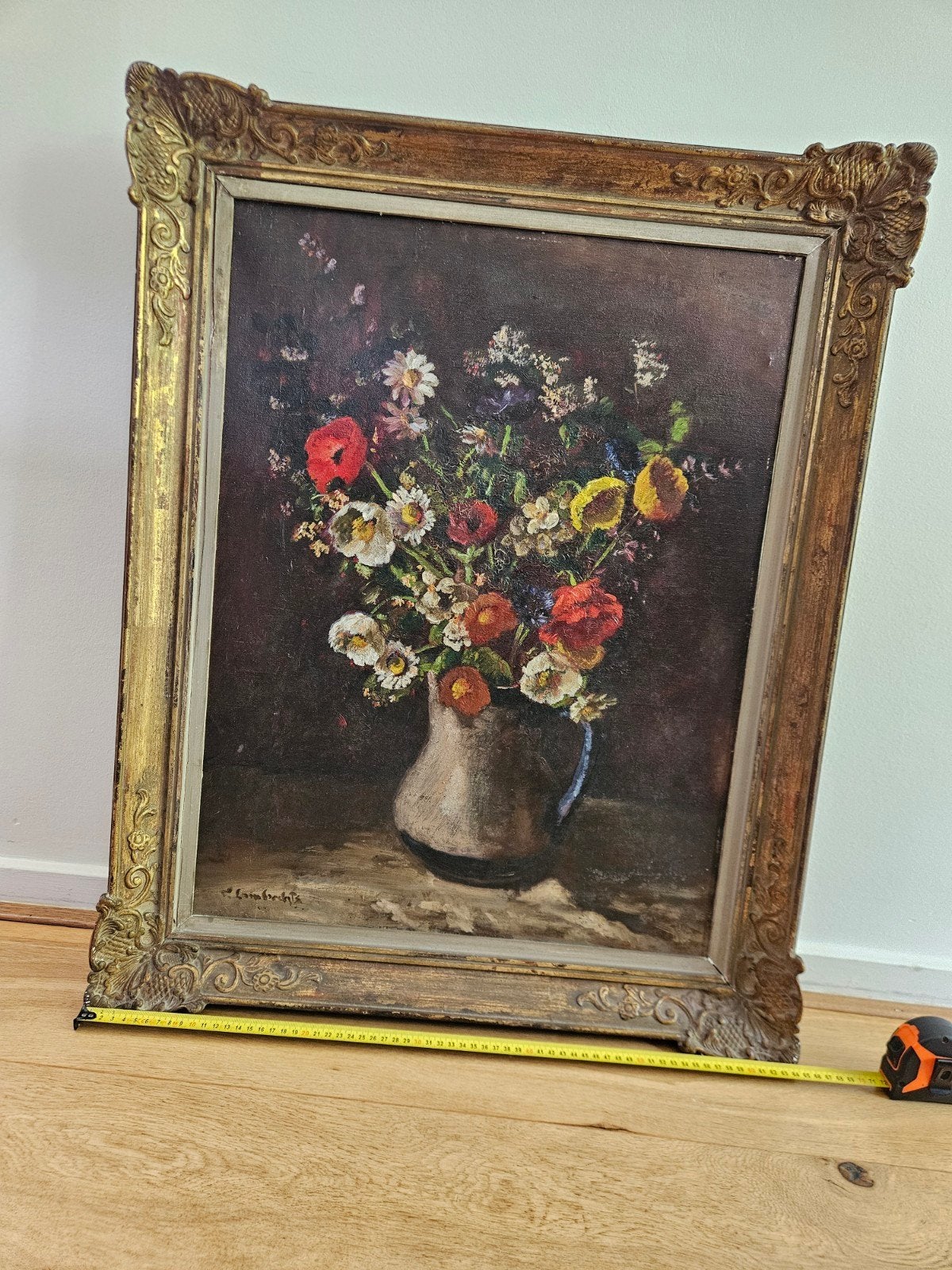 Prachtig olieverfschilderij: Bloemenvaas van P. Lambert, Antiek en Kunst, Kunst | Schilderijen | Klassiek, Ophalen