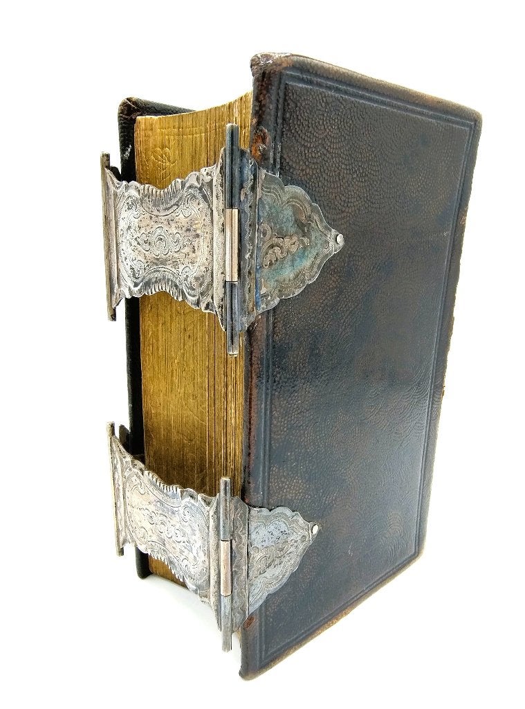 Bijbel, zilveren sloten, D. de Gilde Koppenol, 1889, Antiek en Kunst, Antiek | Boeken en Bijbels, Verzenden, Bijbel