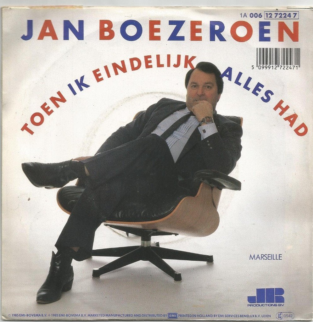 Jan Boezeroen :Toen Ik Eindelijk Alles Had (1985), Gebruikt, Fotohoes, 7 inch, Ophalen of Verzenden