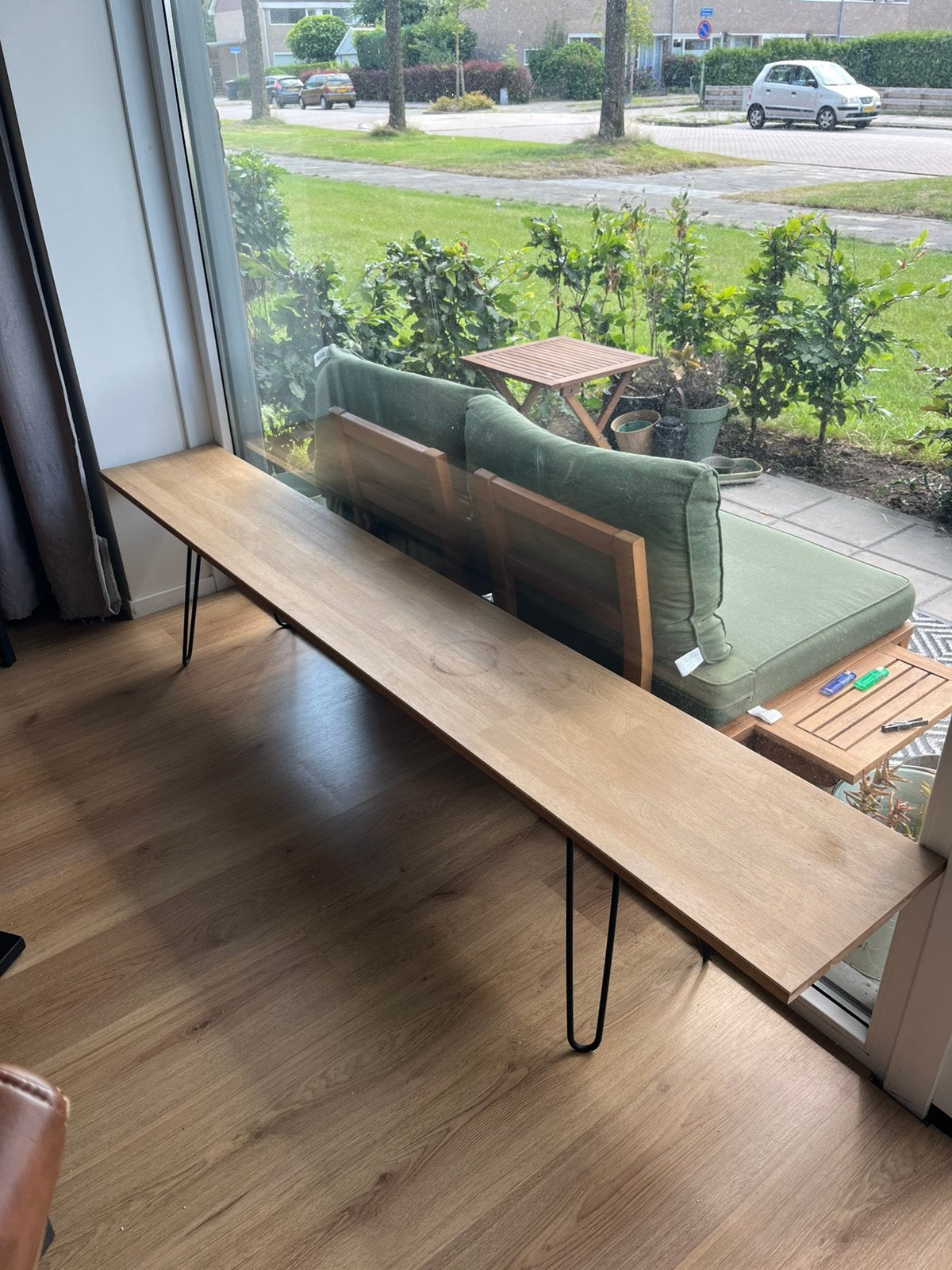 Eiken tafeltje, Huis en Inrichting, Tafels | Salontafels, Ophalen, Gebruikt, Eikenhout, Minder dan 50 cm