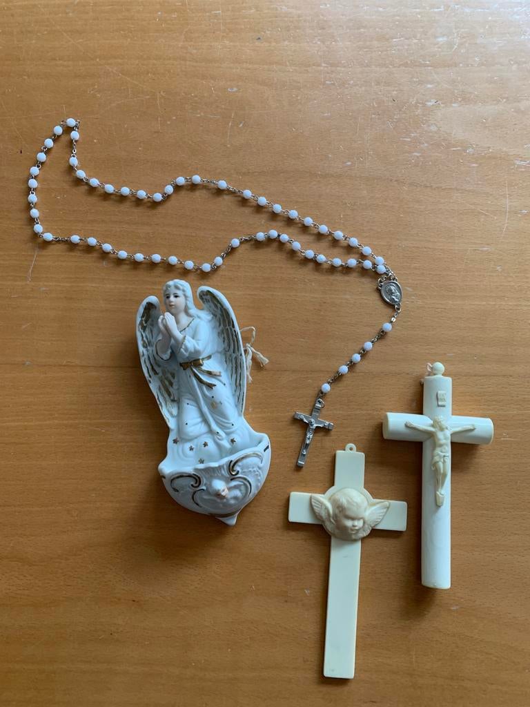 Rozenkrans weiwaterbakje, Ophalen of Verzenden, Gebruikt, Overige typen, Christendom | Katholiek