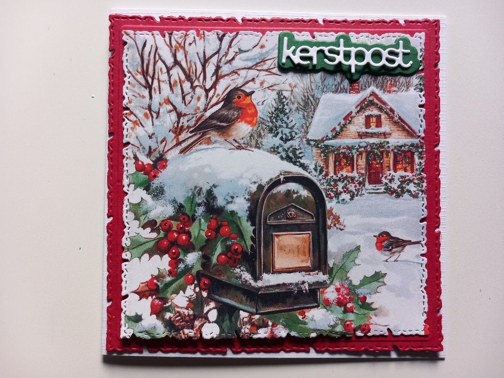 Set 2519 dubbele kaart met opeleg., Hobby en Vrije tijd, Ophalen of Verzenden, Nieuw, Kerst, Blanco kaart of Basiskaart