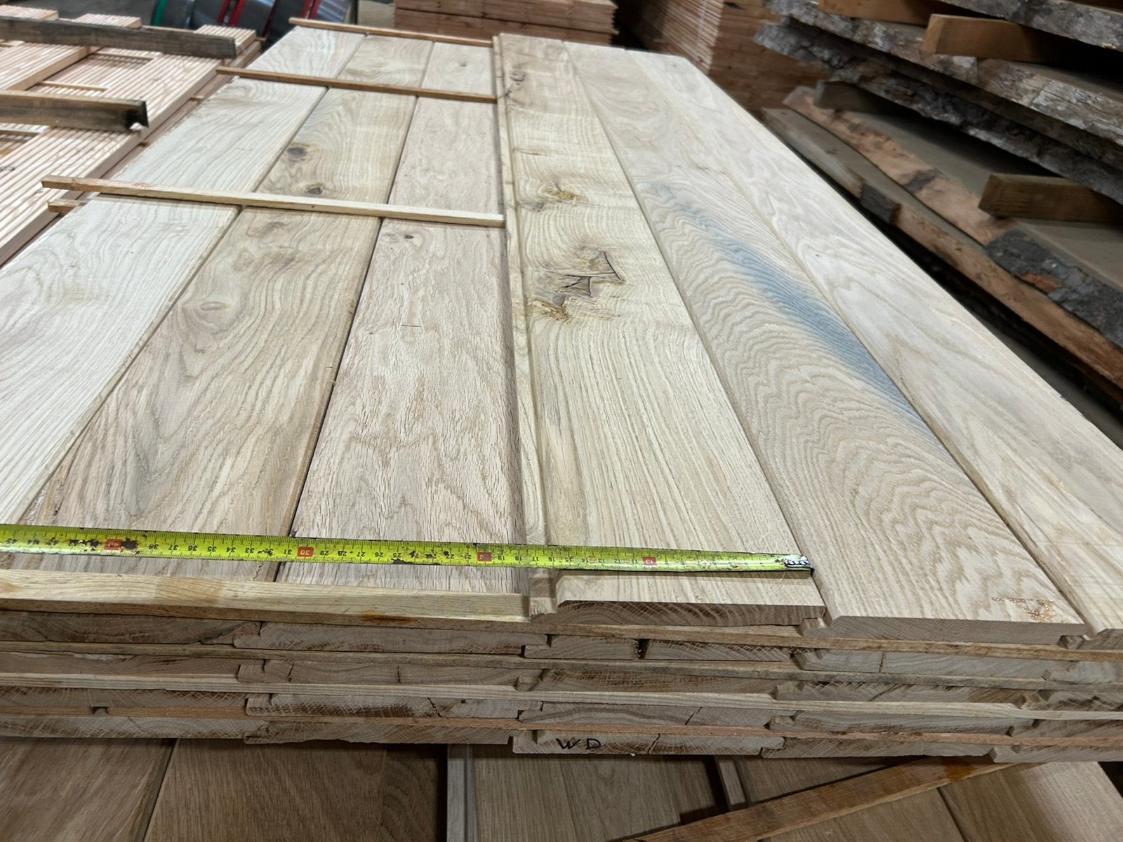 Eiken shiplapplanken WD 18x160wb visbek halfhout rustiek, Tuin en Terras, Palen, Balken en Planken, Zo goed als nieuw, Balken