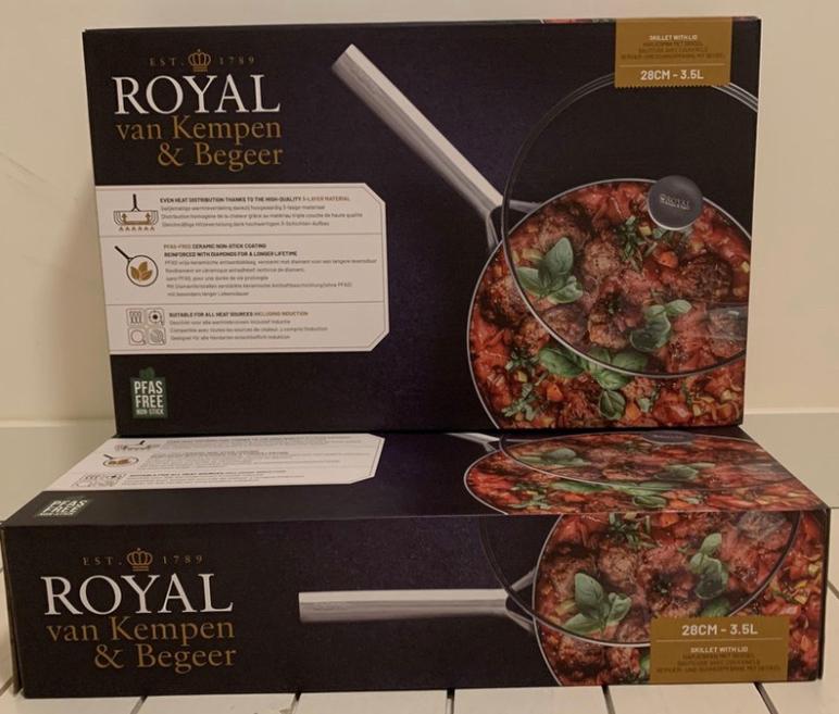 Royal van kempen en begeer hapjespan met deksel NIEUW, Ophalen of Verzenden, Nieuw, Rvs