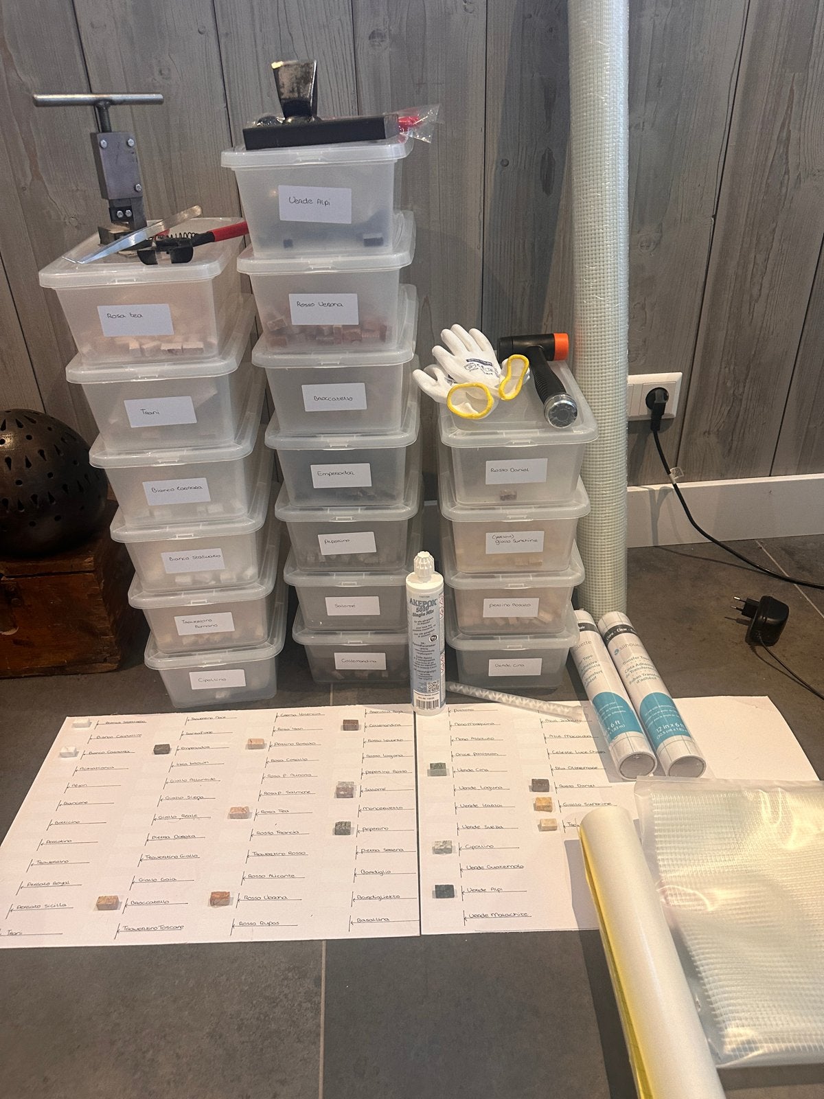Complete mozaïek set met natuursteen en gereedschap, Ophalen, Overige thema's, Meerkleurig, Knutselset