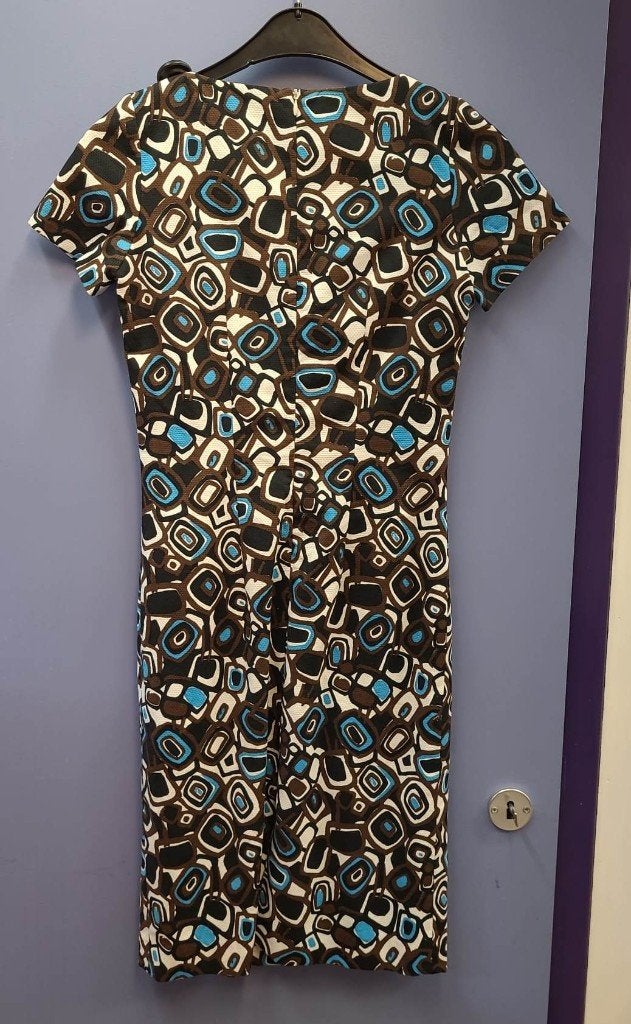 LaDress koker jurk blauw / wit / zwart + ceintuur XXS 39291, Kleding | Dames, Blauw, ., Ophalen of Verzenden, Zo goed als nieuw