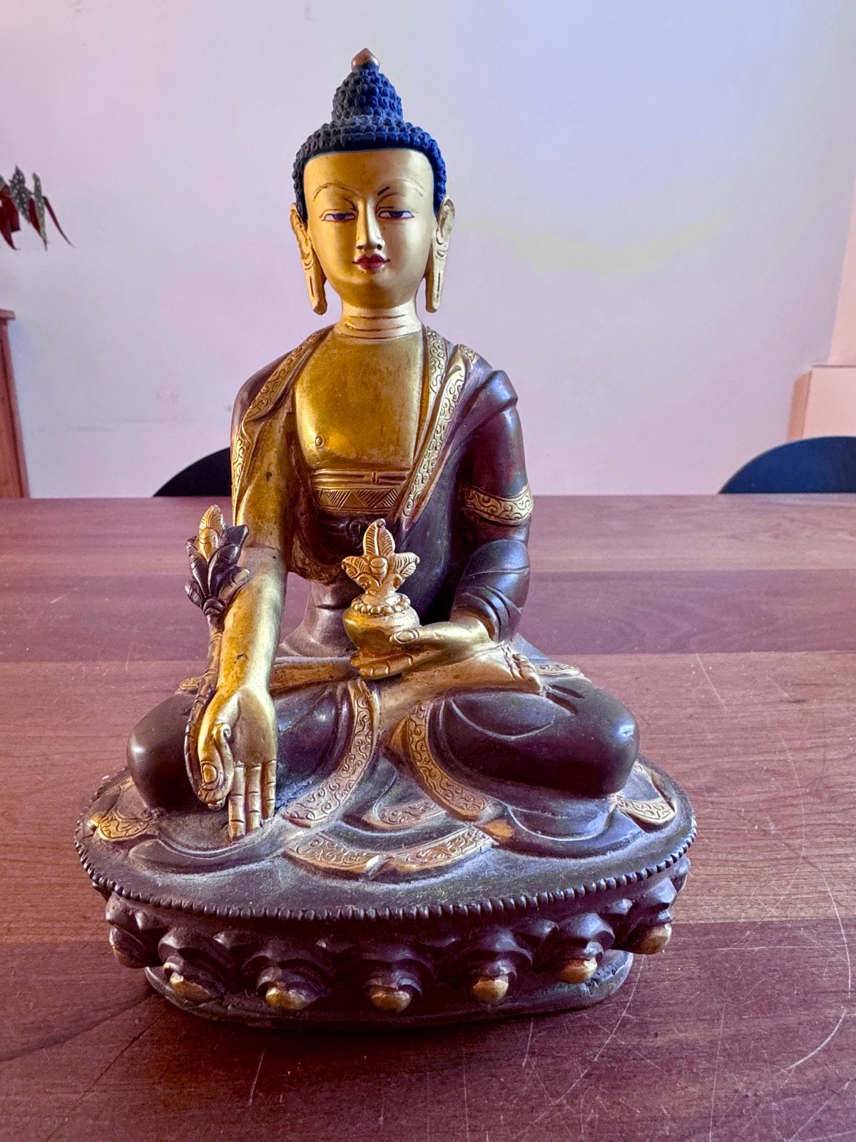 Boeddha beeld in brons, Nepal, 21 cm hoog, Ophalen of Verzenden, 20 - 50 cm, Beeld, Klassiek